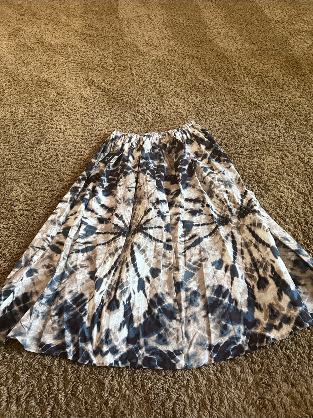 Simply Vera Vera Wang Blue and White Tie-Dye Skater Skirt